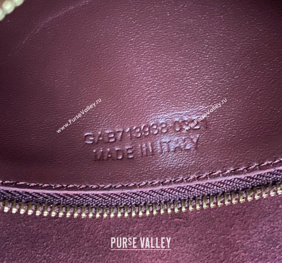 Saint Laurent le 5 à 7 supple small Bag in grained leather 713938 Burgundy (nana-24011051)