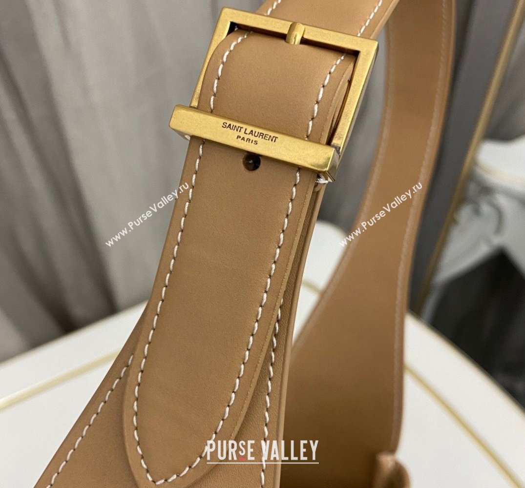 Saint Laurent le 5 à 7 supple small Bag 713938 Brown Leather/White Canvas (nana-24011056)