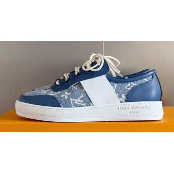 Louis Vuitton Lous Sneakers Calf leather and Monogram Denim Blue Top Quality (guoran-24011216)