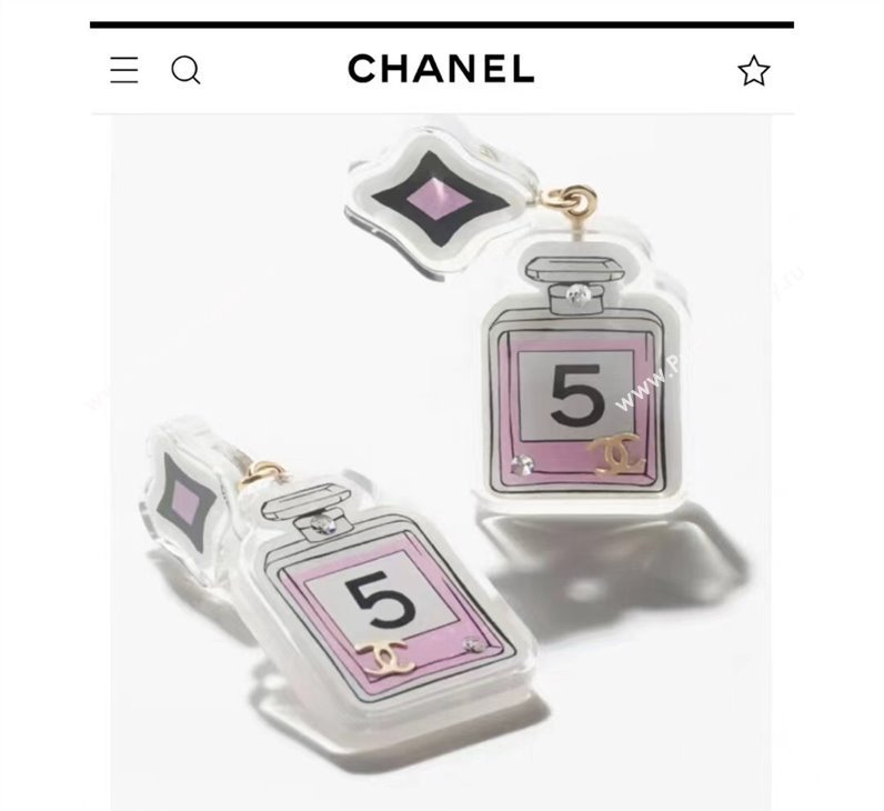 Chanel Metal Resin Strass Pendant Earrings ABC779 Gold Pink Black Crystal 2024 (YF-24011311)