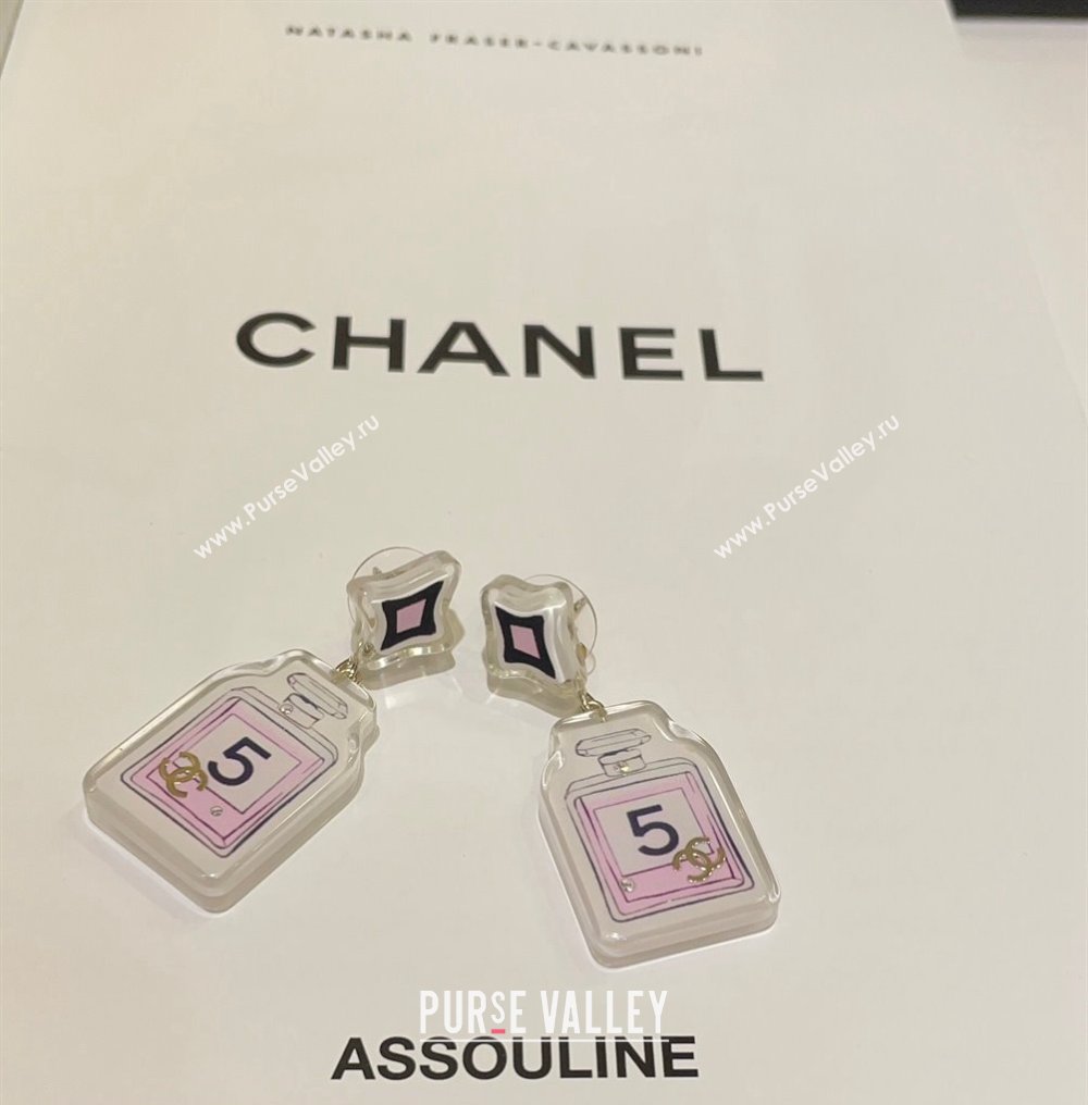 Chanel Metal Resin Strass Pendant Earrings ABC779 Gold Pink Black Crystal 2024 (YF-24011311)