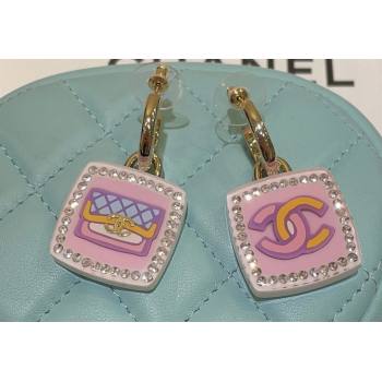 Chanel Metal Resin Strass Pendant Earrings ABC758 Gold Multicolor Crystal 2024 (YF-24011312)