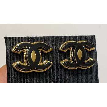Chanel Metal Resin CC Earrings Black 2024 (YF-24011314)