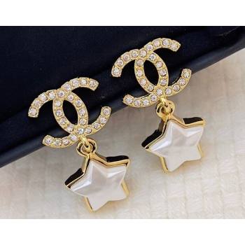 Chanel Metal Strass Star Pendant Earrings 2024 (YF-24011331)