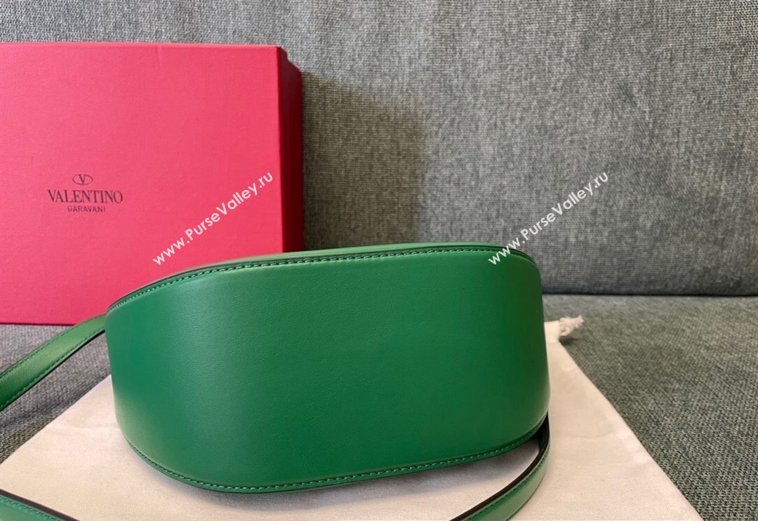 Valentino Small Vlogo Moon Hobo Bag In NAPPA LEATHER Green With Chain (jindong-24011507)