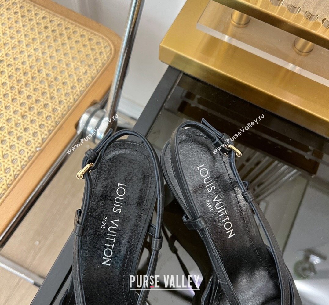 Louis Vuitton Heel 6.5cm calf leather Stellar Slingback Pumps Black 2024 (modeng-24011610)