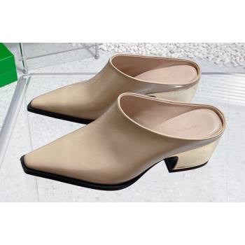 Bottega Veneta Heel 6cm Leather Tex mules Nude 2024 (modeng-24011634)