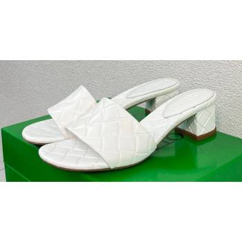 Bottega Veneta Heel 4.5cm Leather Amy mules with Intreccio pattern White 2024 (kaola-24011632)