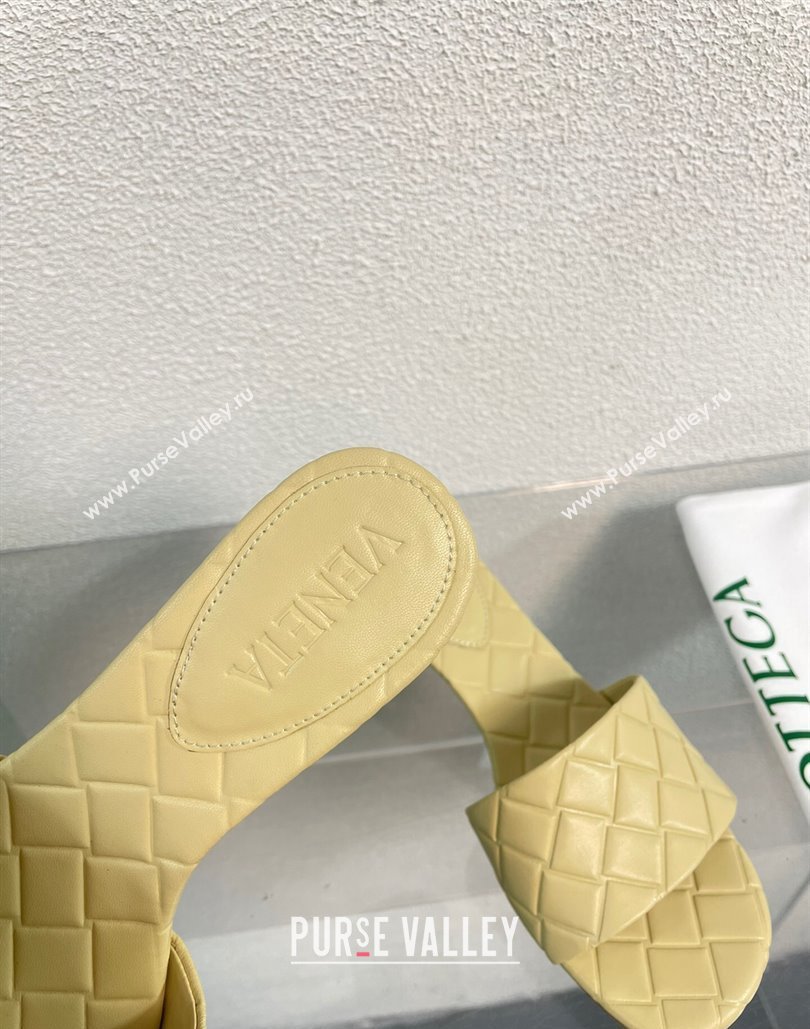 Bottega Veneta Heel 4.5cm Leather Amy mules with Intreccio pattern Beige 2024 (kaola-24011634)