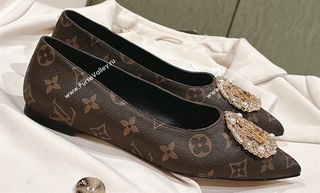 Louis Vuitton LV Night Met Flat Ballerinas in Monogram Canvas 2024 (kaola-24011619)