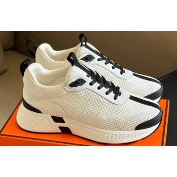 Hermes Heros Women/Men sneakers in technical knit and suede goatskin 08 2024 (kaola-24011748)