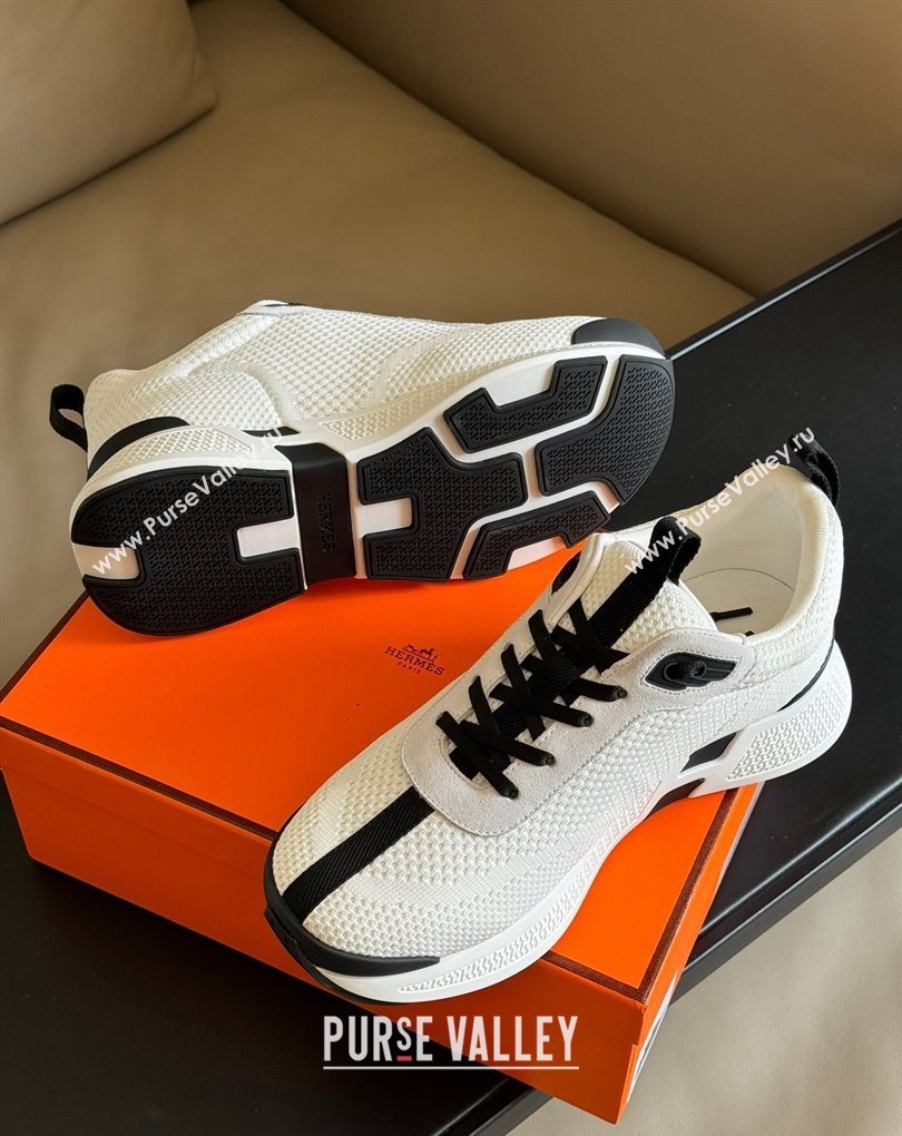 Hermes Heros Women/Men sneakers in technical knit and suede goatskin 08 2024 (kaola-24011748)