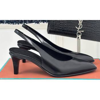 Loro Piana Heel 6.5cm Rebecca Slingbacks in Calfskin Black 2024 (kaola-24011801)