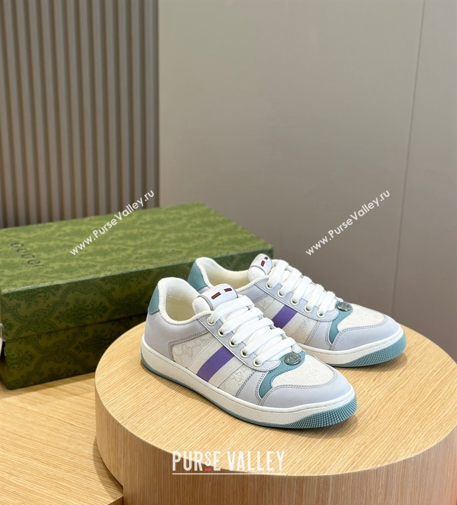 Gucci Mens Screener sneakers in GG Supreme canvas with Web 01 (shouhe-24011911)