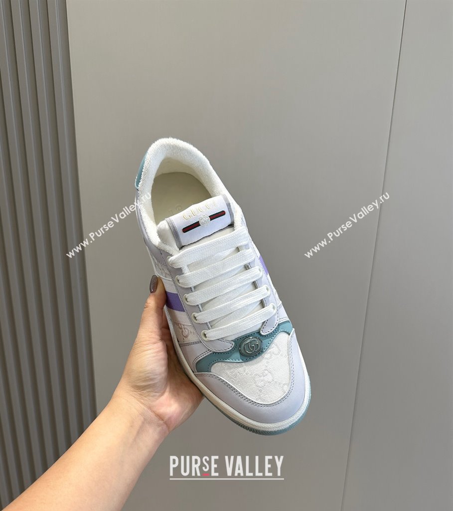 Gucci Mens Screener sneakers in GG Supreme canvas with Web 01 (shouhe-24011911)