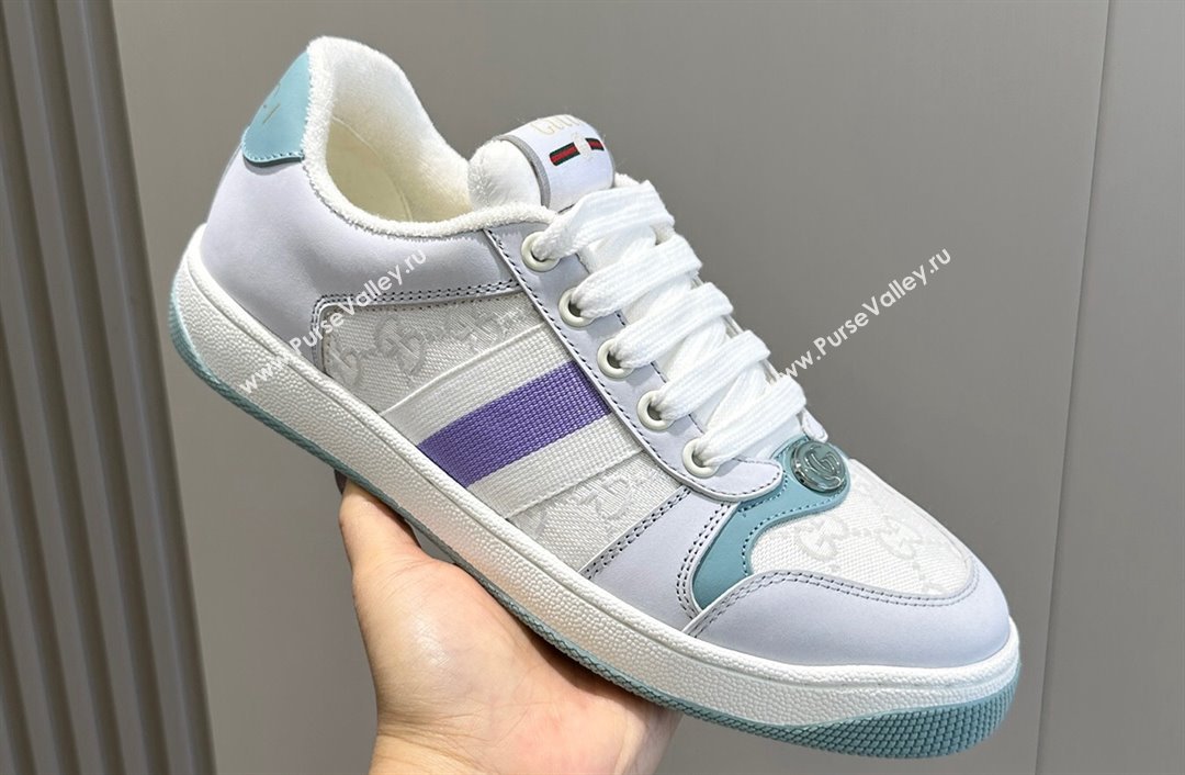 Gucci Mens Screener sneakers in GG Supreme canvas with Web 01 (shouhe-24011911)