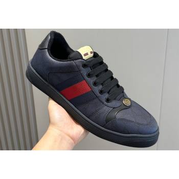 Gucci Mens Screener sneakers in GG Supreme canvas with Web 02 (shouhe-24011912)