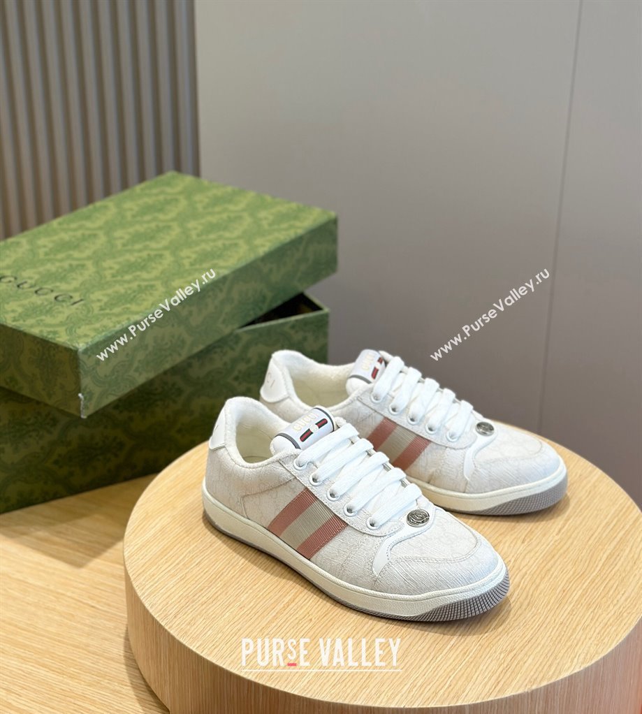 Gucci Mens Screener sneakers in GG Supreme canvas with Web 03 (shouhe-24011913)