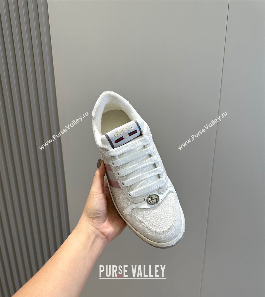 Gucci Mens Screener sneakers in GG Supreme canvas with Web 03 (shouhe-24011913)