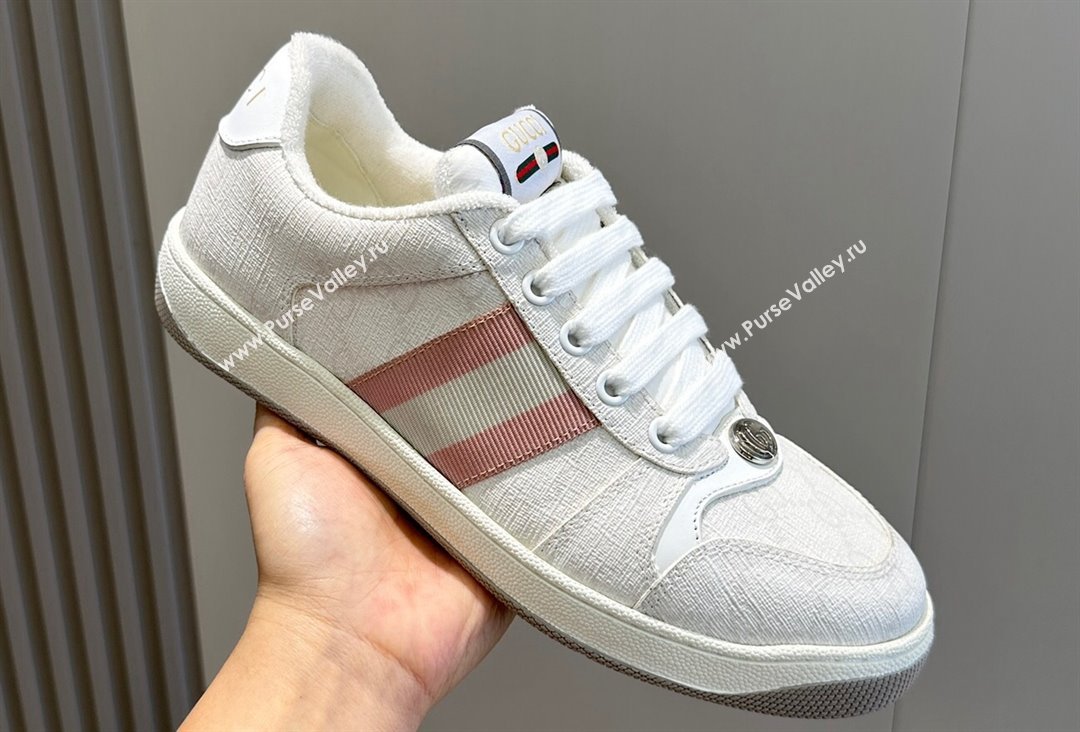 Gucci Mens Screener sneakers in GG Supreme canvas with Web 03 (shouhe-24011913)