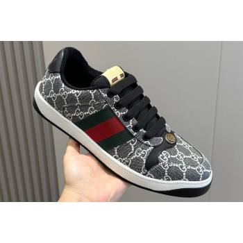 Gucci Mens Screener sneakers in GG Supreme canvas with Web 04 (shouhe-24011914)