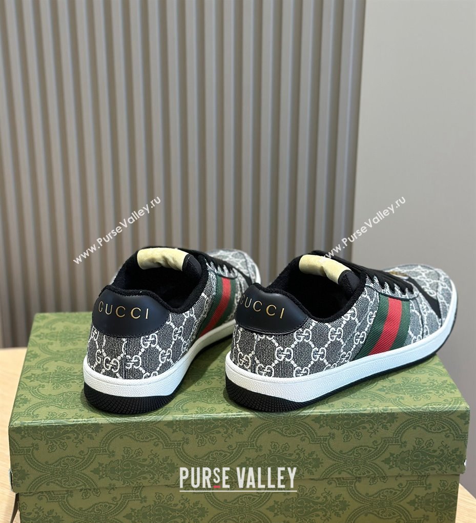 Gucci Mens Screener sneakers in GG Supreme canvas with Web 04 (shouhe-24011914)