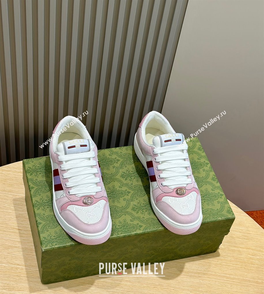 Gucci Mens Screener sneakers in GG Supreme canvas with Web 05 (shouhe-24011915)