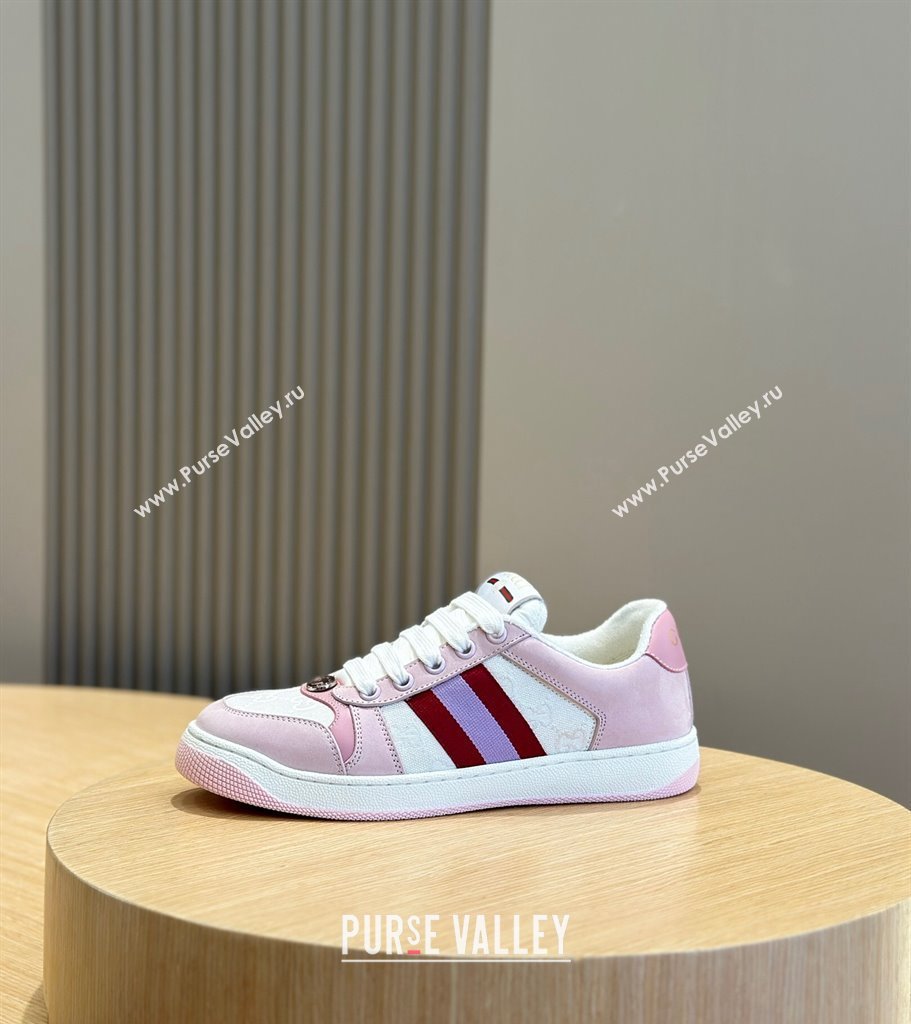 Gucci Mens Screener sneakers in GG Supreme canvas with Web 05 (shouhe-24011915)