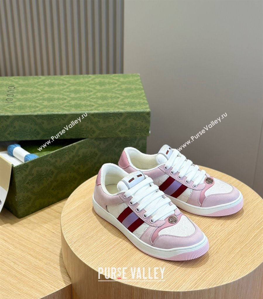 Gucci Mens Screener sneakers in GG Supreme canvas with Web 05 (shouhe-24011915)