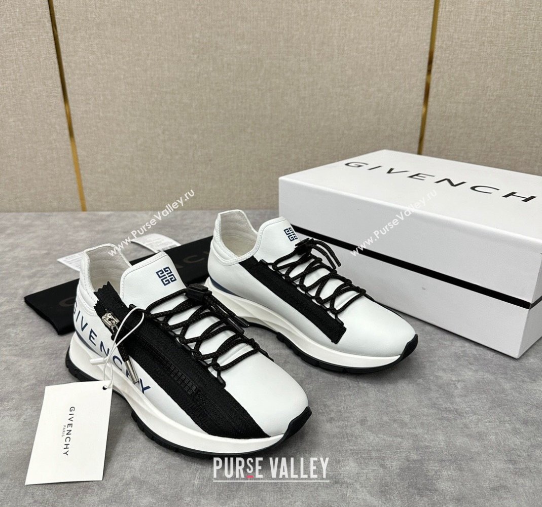 Givenchy Spectre runner Mens Sneakers in leather White/Black with zip (shouhe-240119h45)