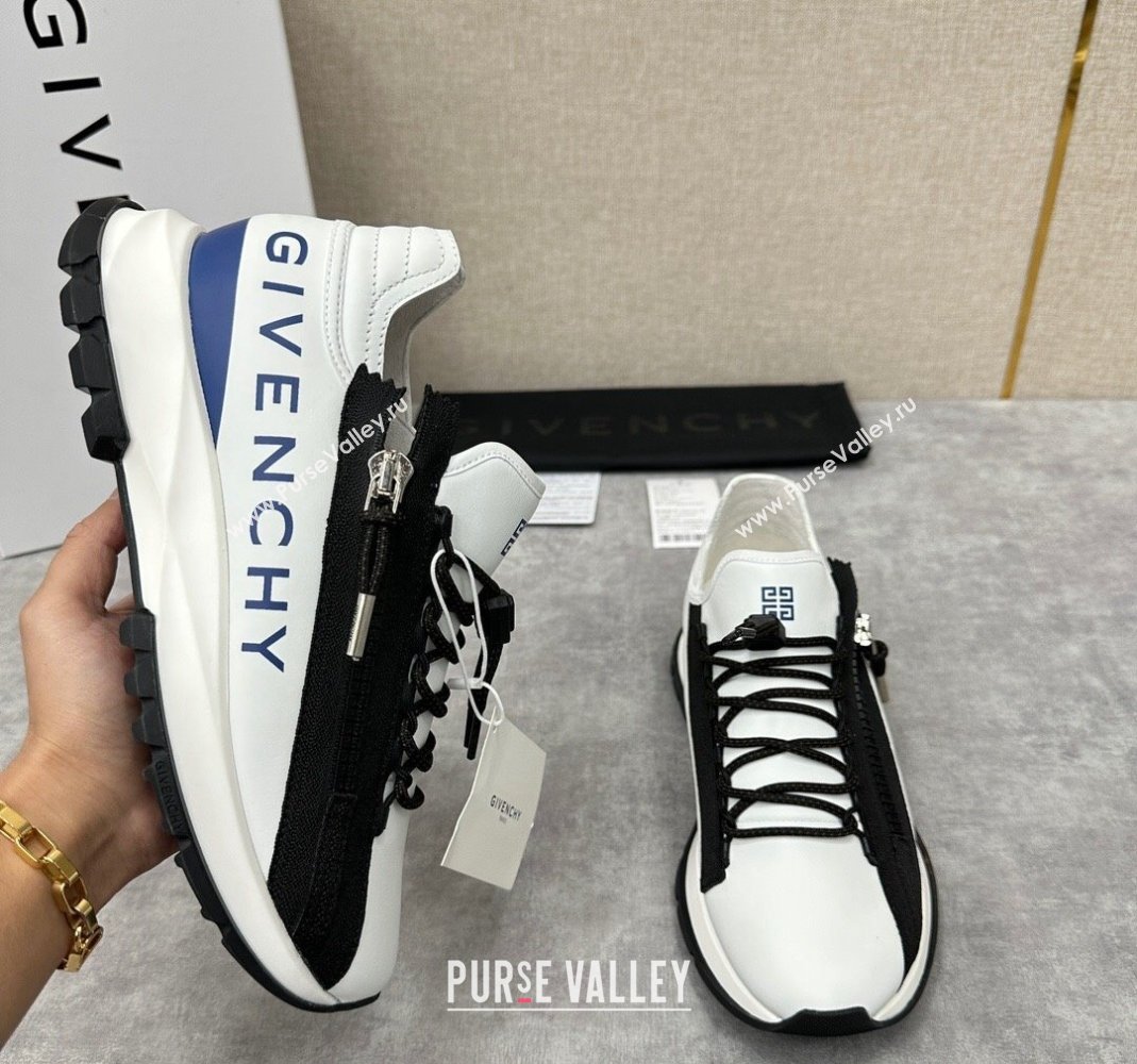 Givenchy Spectre runner Mens Sneakers in leather White/Black with zip (shouhe-240119h45)