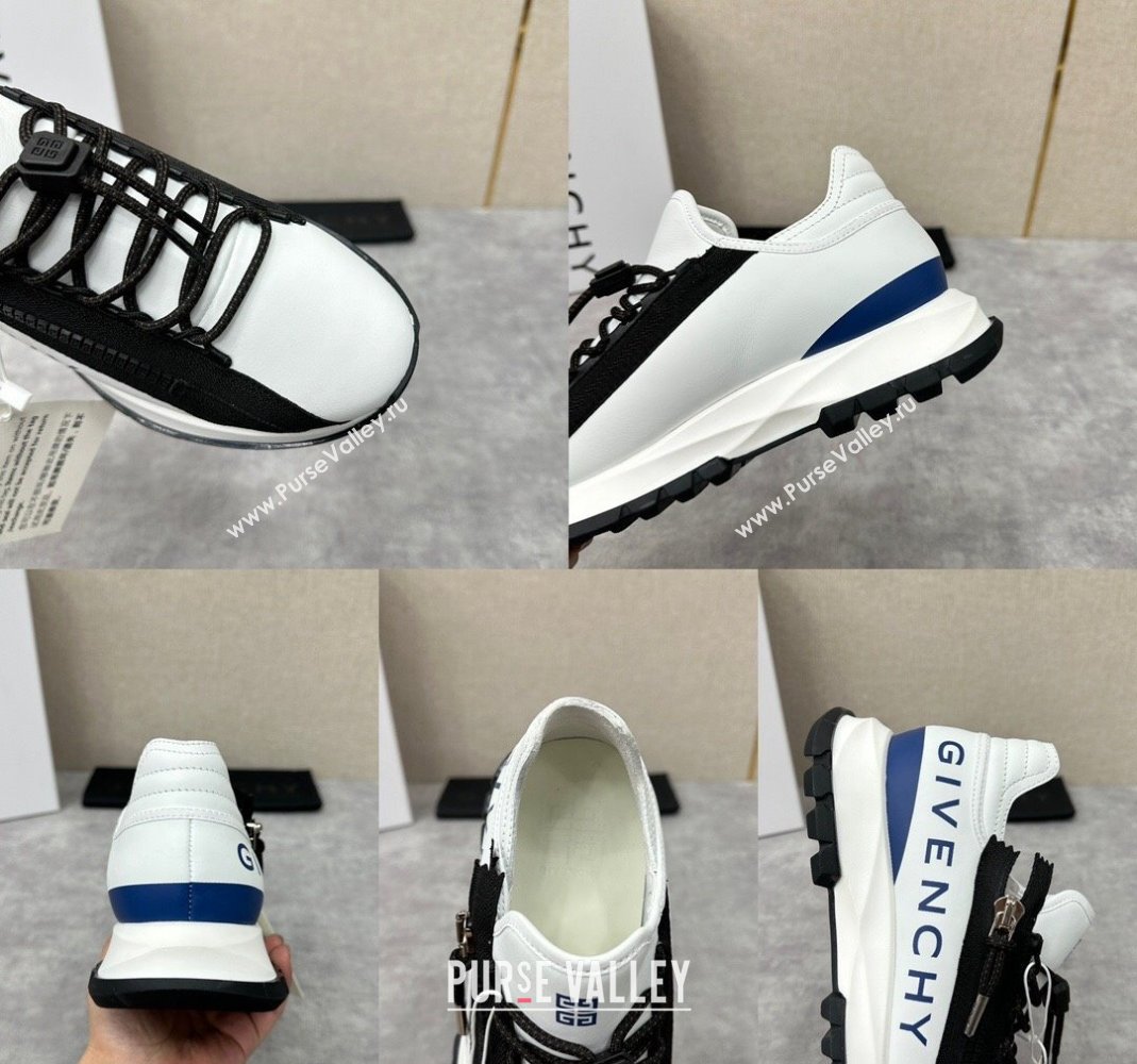 Givenchy Spectre runner Mens Sneakers in leather White/Black with zip (shouhe-240119h45)