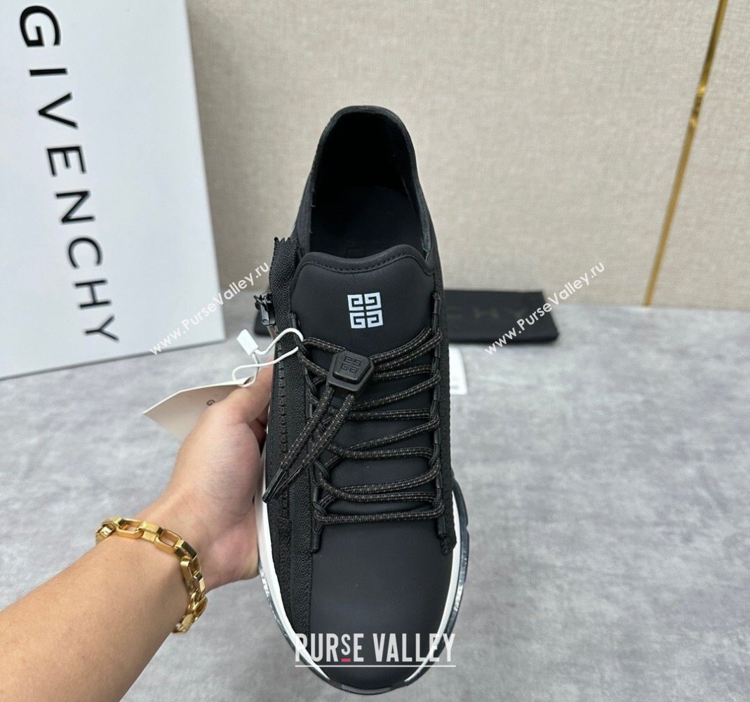 Givenchy Spectre runner Mens Sneakers in leather Black with zip (shouhe-240119h43)