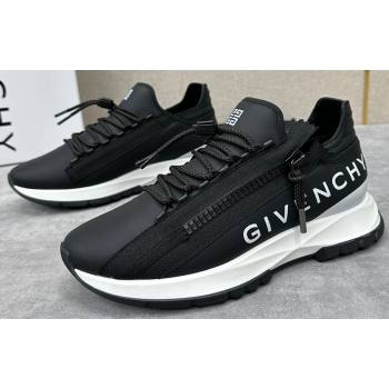Givenchy Spectre runner Mens Sneakers in leather Black with zip (shouhe-240119h43)