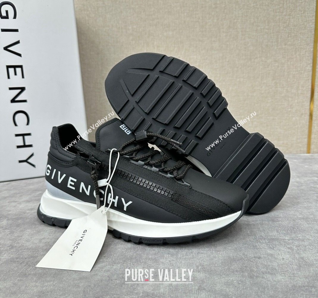 Givenchy Spectre runner Mens Sneakers in leather Black with zip (shouhe-240119h43)