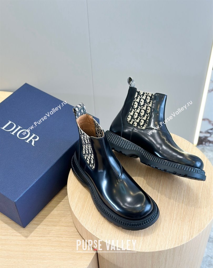 Dior Explorer Chelsea Mens Boots in Calfskin with Dior Oblique Motif 01 (shouhe-24011901)