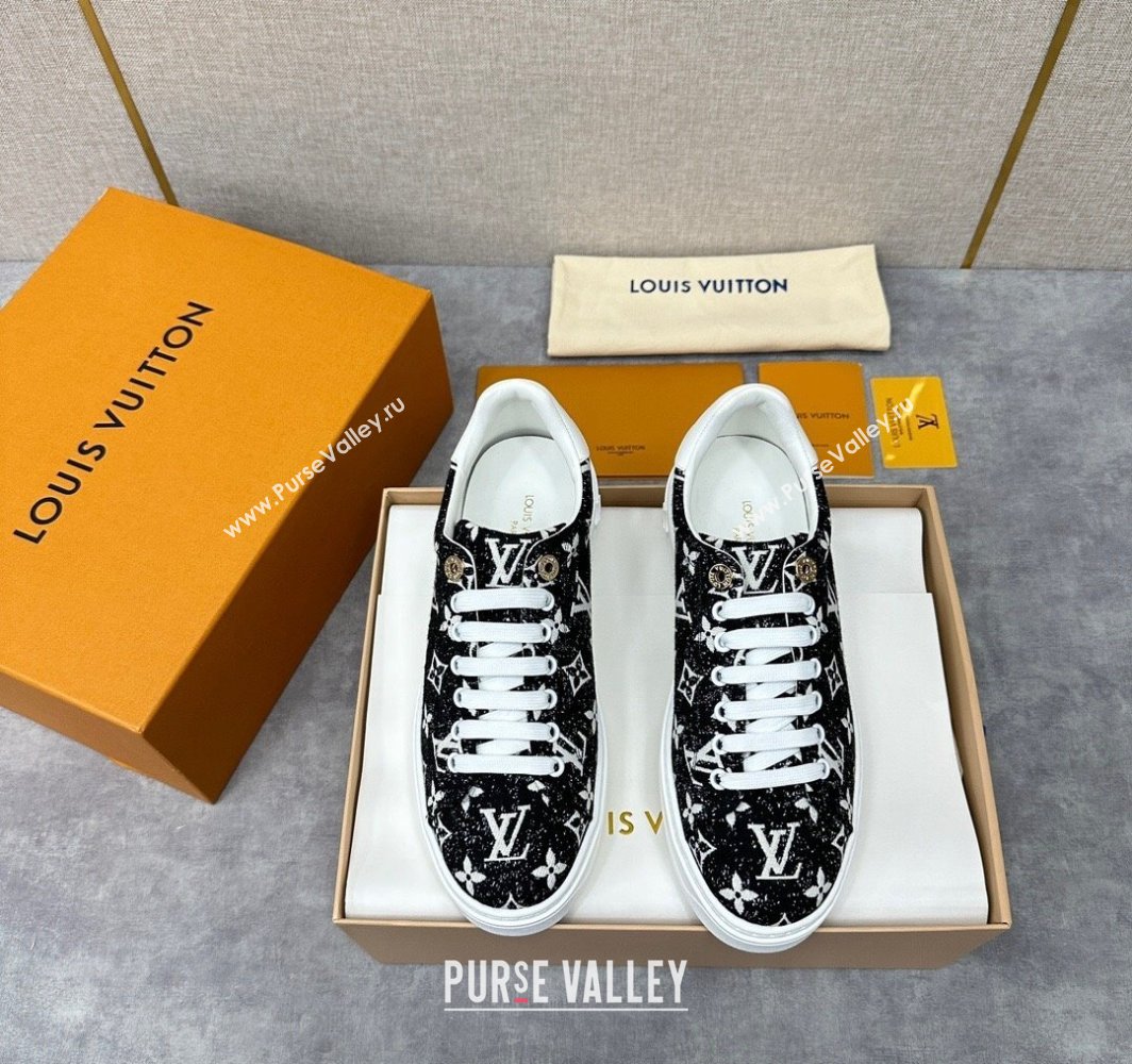 Louis Vuitton Monogram denim Time Out Women/Men Sneakers Black (shouhe-24011954)