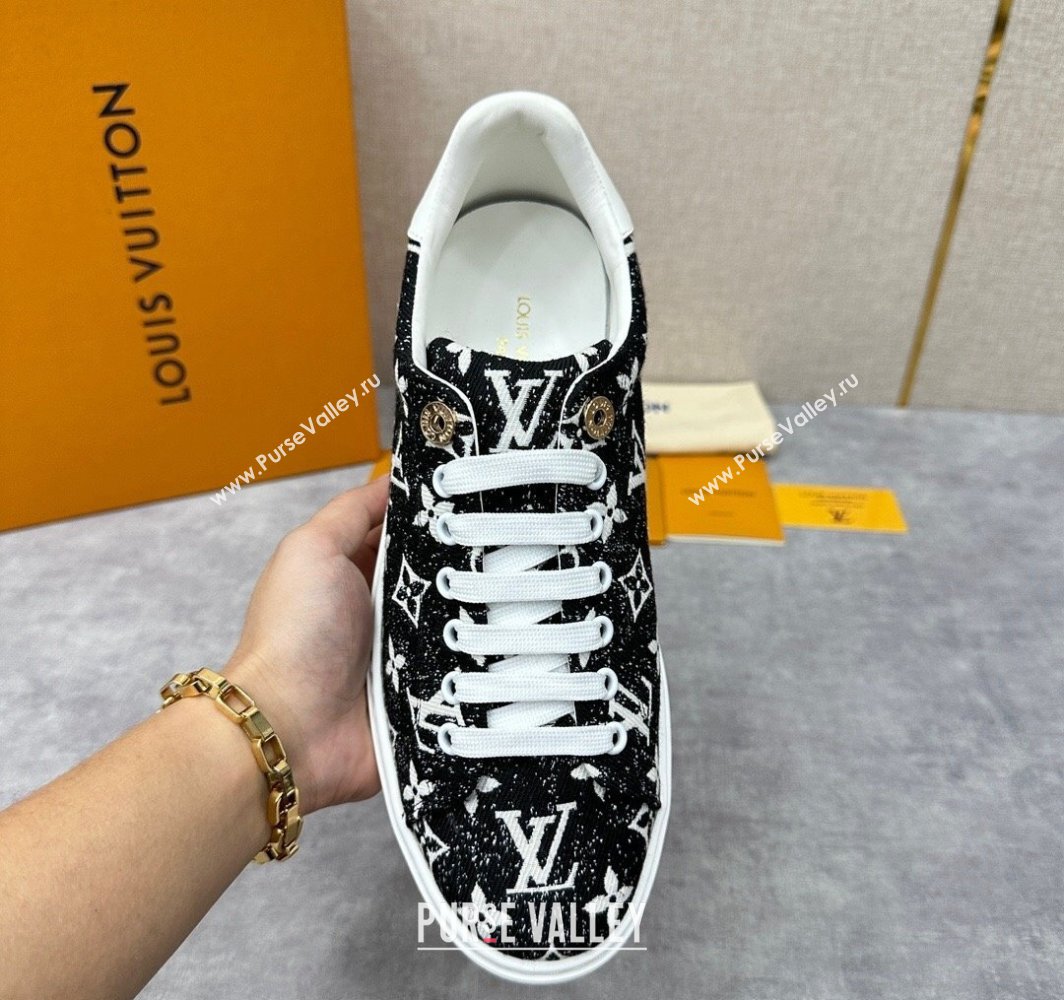 Louis Vuitton Monogram denim Time Out Women/Men Sneakers Black (shouhe-24011954)