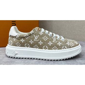 Louis Vuitton Monogram denim Time Out Women/Men Sneakers Beige (shouhe-24011958)