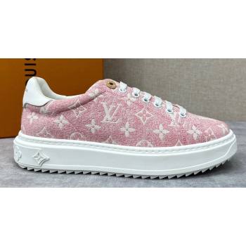 Louis Vuitton Monogram denim Time Out Women/Men Sneakers Pink (shouhe-24011957)