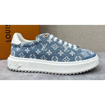 Louis Vuitton Monogram denim Time Out Women/Men Sneakers Light Blue (shouhe-24011956)