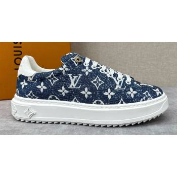 Louis Vuitton Monogram denim Time Out Women/Men Sneakers Dark Blue (shouhe-24011955)