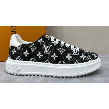 Louis Vuitton Monogram denim Time Out Women/Men Sneakers Black (shouhe-24011954)