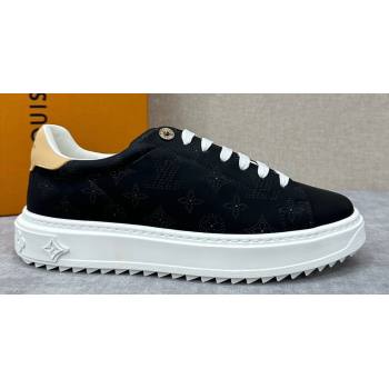Louis Vuitton Perforated calf leather Time Out Women/Men Sneakers Black (shouhe-24011951)