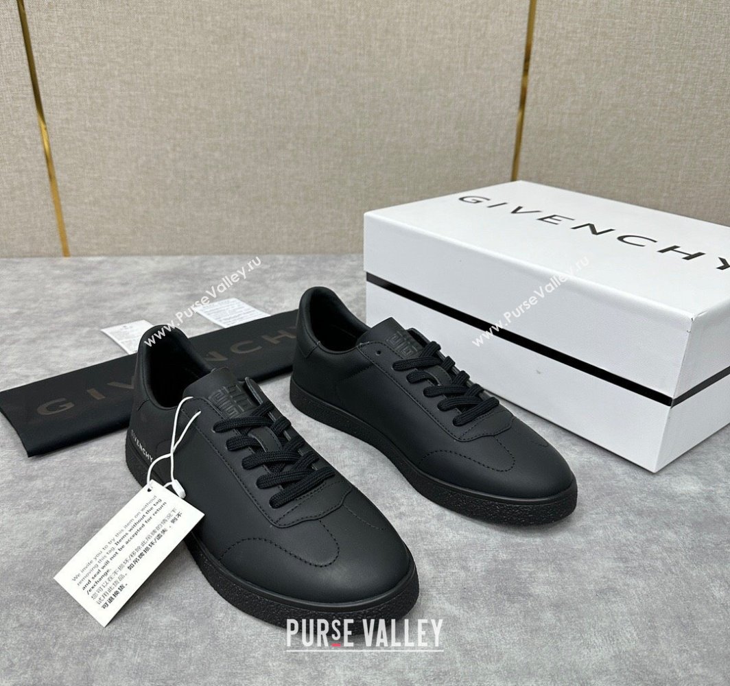 Givenchy Town Mens Sneakers in leather Black (shouhe-240119h38)