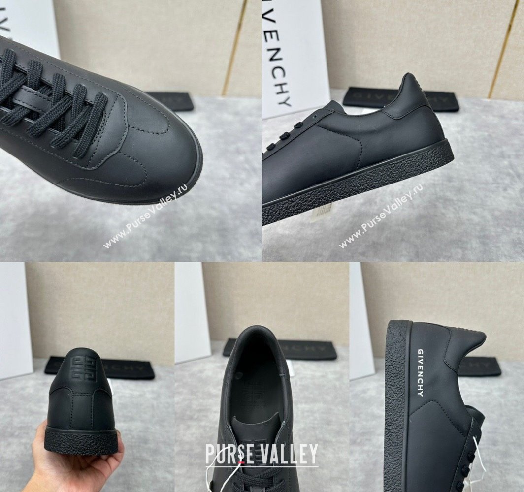 Givenchy Town Mens Sneakers in leather Black (shouhe-240119h38)