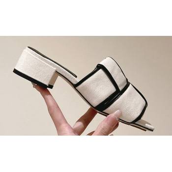 Bottega Veneta Mid Heel Patch Women/Men Mules in Padded Intreccio canvas 2024 (kaola-24012306)