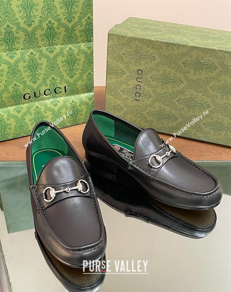 Gucci Mens Horsebit 1953 loafers with Horsebit ‎757769 Black 2024 (kaola-24012307)