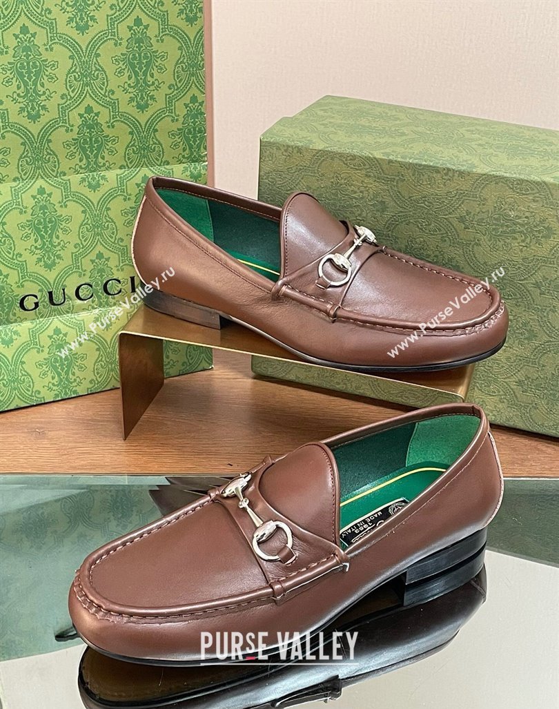 Gucci Mens Horsebit 1953 loafers with Horsebit ‎757769 Brown 2024 (kaola-24012310)