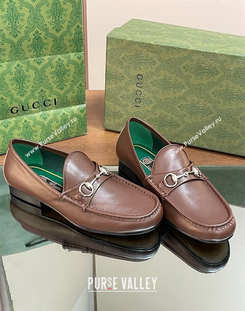 Gucci Mens Horsebit 1953 loafers with Horsebit ‎757769 Brown 2024 (kaola-24012310)